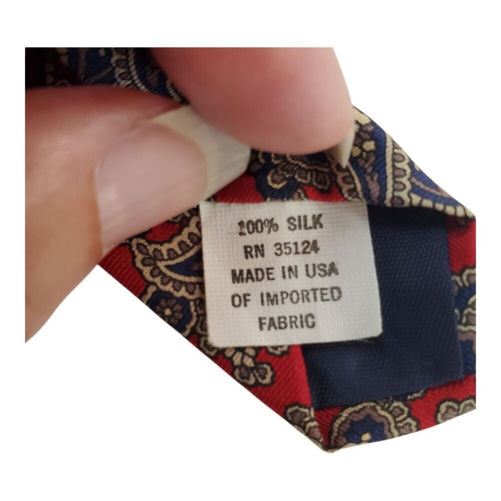 3 Neck Ties Bert Pulitzer, Boston Traders, Ley's Red Blue Paisley Floral - Picture 7 of 11